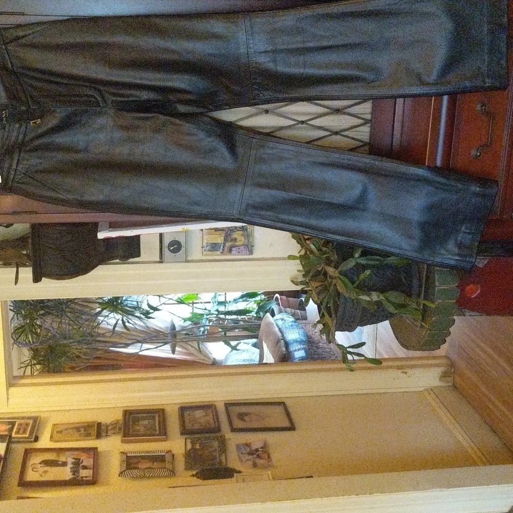 Dana Buchman  lack lamb leather pants